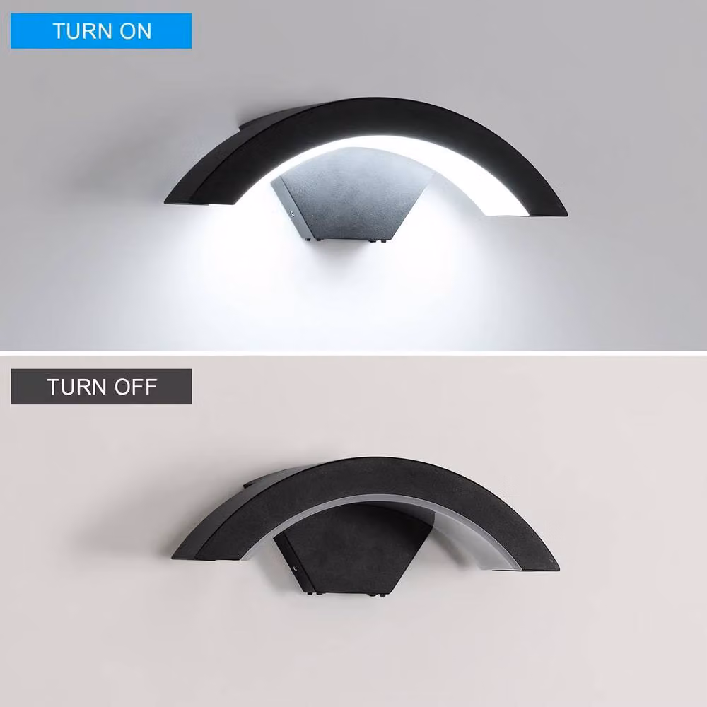 Goeco Modern LED Wall Light, 24W IP65 Waterproof Outdoor Lamp in Black – 9