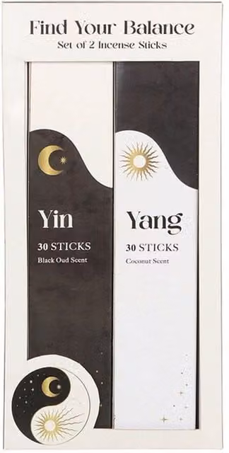 Something Different Yin Yang Incense Sticks Set, 60 Pack, Brown