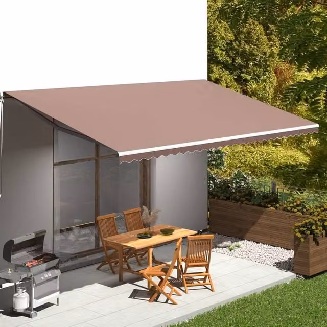 Berkfield Home Replacement Awning Fabric in Brown, Polyester, W: 6 m, D: 3.5 m