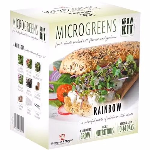 Thompson & Morgan Rainbow Microgreens Seed Grow Kit for Indoor Year-Round Growing
