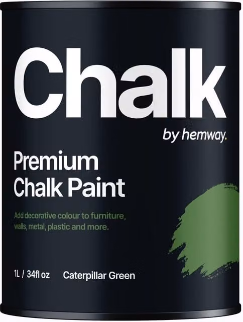 Hemway Chalk Paint in Caterpillar Green, Flat Matt Finish, 1L