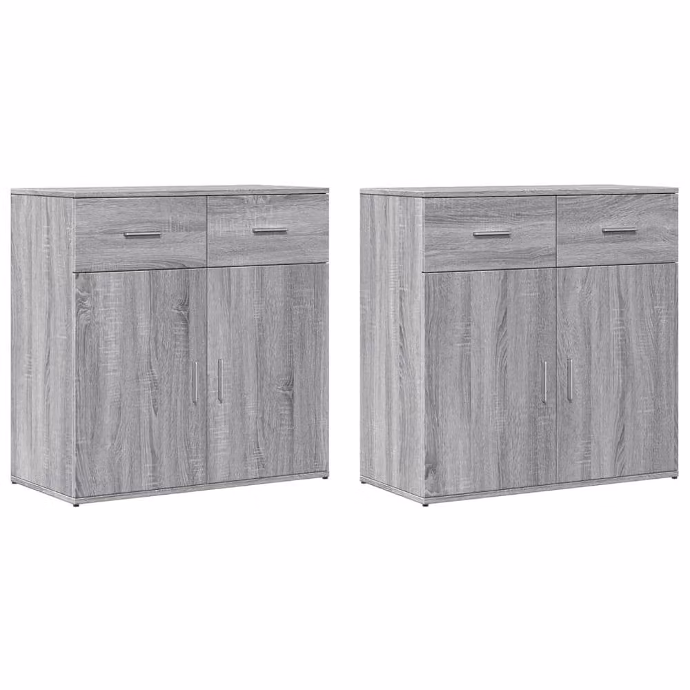 Berkfield Home Set of 2 Modern Grey Sonoma Sideboards in Engineered Wood W/D/H: 79 x 38 x 80 cm – 1