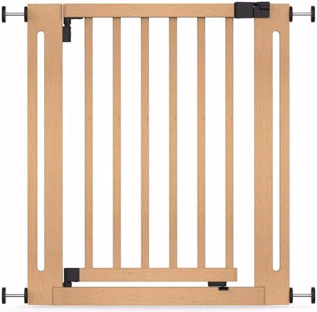 Safetots Elegance Extendable No-Drill Wood Swing Door Baby Gate for Doors and Stairs, Natural, Width: 71 cm - 79 cm