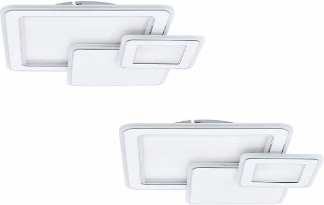 Loops 2 Pack LED Ceiling and Wall Light in White and Chrome with Plastic Shade, 50W