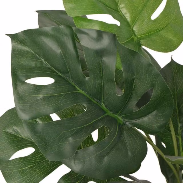 Berkfield Home Artificial Monstera Plant with Pot, Green, Height: 45 cm