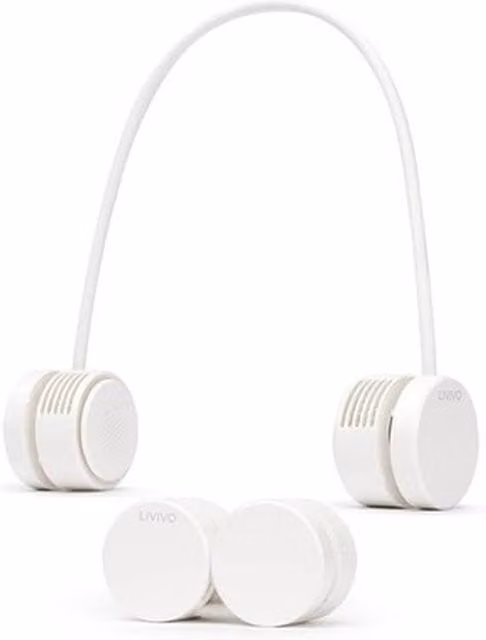 NESTLUNE Hands Free Portable Rechargeable Neck Fan in White