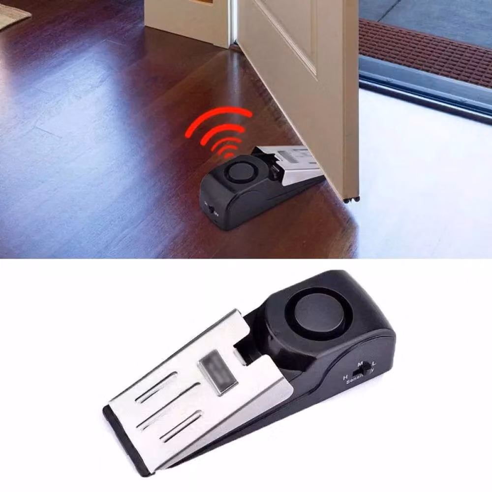 SPETLEK Home Travel Security Wedge Door Stop Alarm System, 2 Pack, Black – 5