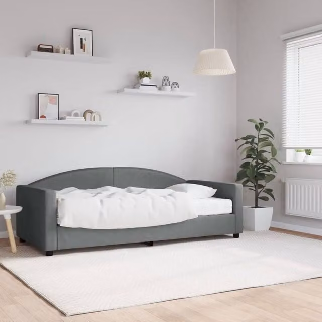 Berkfield Home Daybed with Foam Mattress in Blue and Dark Grey, W/D/H: 90 x 190 cm – 1