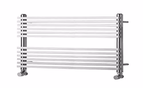TowelRads Oxfordshire Horizontal Designer Towel Rail, Silver, W: 100 cm, H: 60 cm