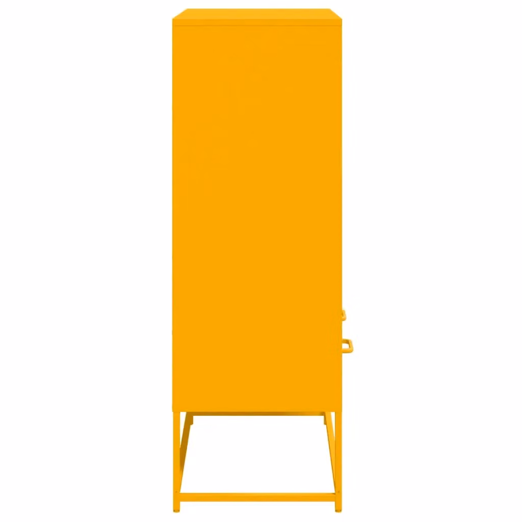 Berkfield Home Modern Matt Yellow Metal Highboard with Hinged Doors and Internal Shelves W/D/H: 68.5 x 39 x 111.5 cm – 3