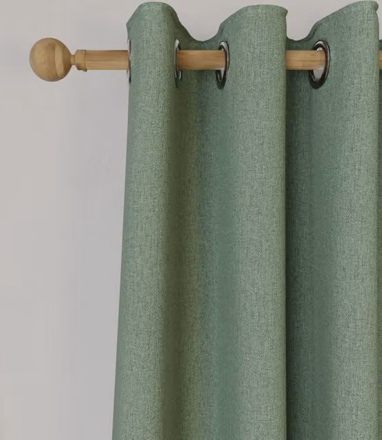 M&S Green Thermal Blackout Eyelet Curtains