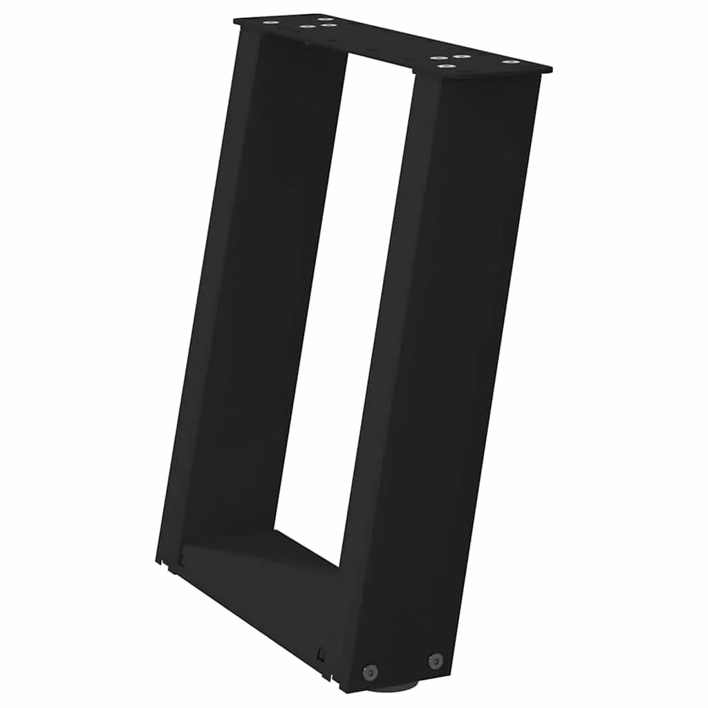 Berkfield Home U-Shaped Coffee Table Legs, 2 Piece Set, Black Matt Steel, H: 38 cm, W: 42.5 cm, D: 43 cm – 3