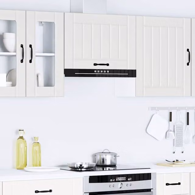 Berkfield Home Lucca White Wall Mounted Kitchen Cabinet in Matt MDF, W/D/H: 60 x 31 x 40 cm