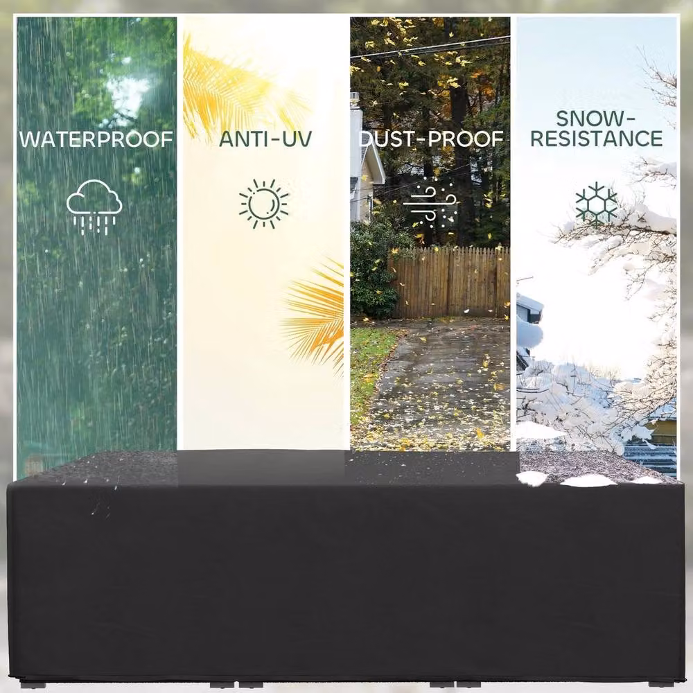 NESTLUNE Waterproof Outdoor Sofa Garden Furniture Cover in Black, W/D/H: 100 x 15 x 15 cm – 5