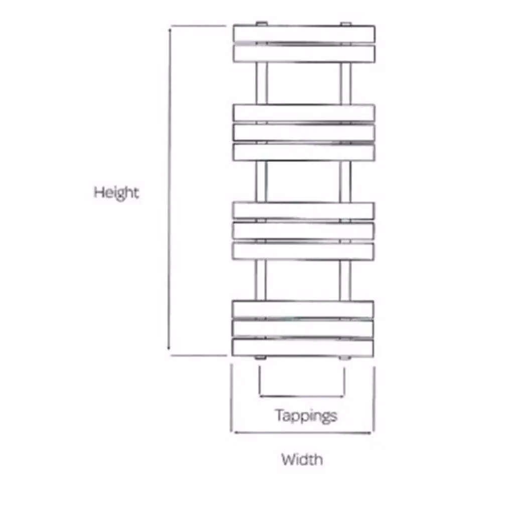 Clifton Matte Anthracite Vertical Bathroom Towel Radiator, H 120 cm x W 50 cm, Dark Grey – 2