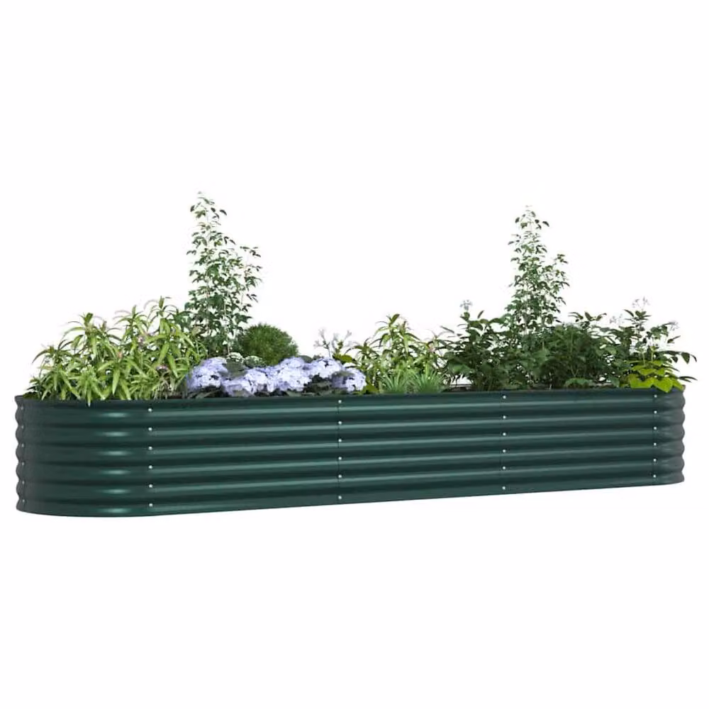 Berkfield Home Garden Green Galvanised Steel Raised Bed W/D/H: 320 x 80 x 44 cm – 3