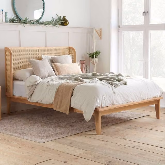Birlea Venice Oak Wrap Around Rattan Bed Frame in Oak