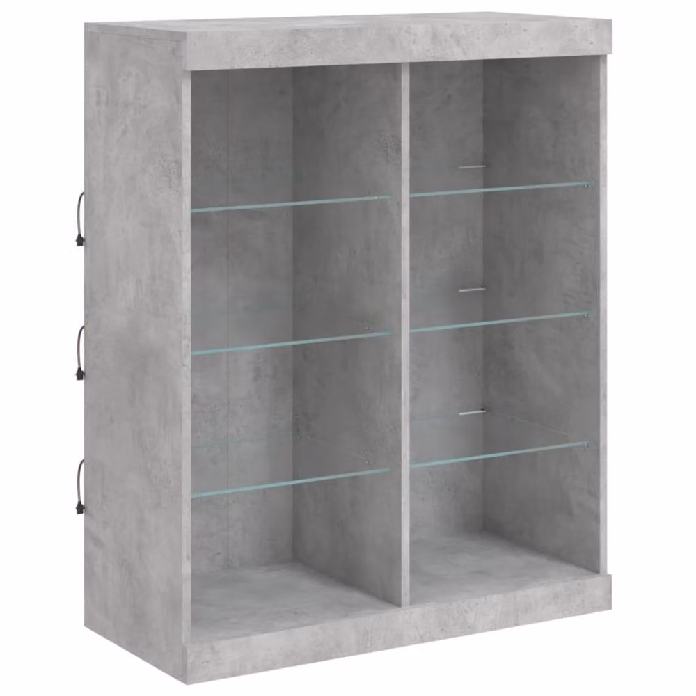 Berkfield Home Set of 3 Modern Sideboards with Integrated LED Lighting in Matt Concrete Grey Engineered Wood – 4