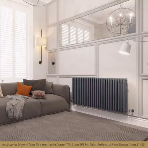 UK Radiators Alpha 4 Column Horizontal Traditional Cast-Iron Style Radiator in Anthracite Grey, W: 1164 mm, H: 600 mm – 3