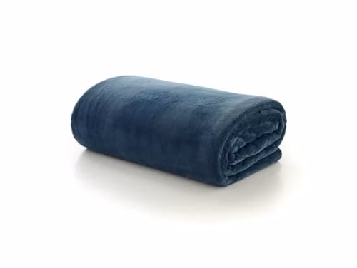 The Lyndon Company Coco Touch Fleece Throw Blanket, Navy Blue, W/D/H: 180 x 140 cm