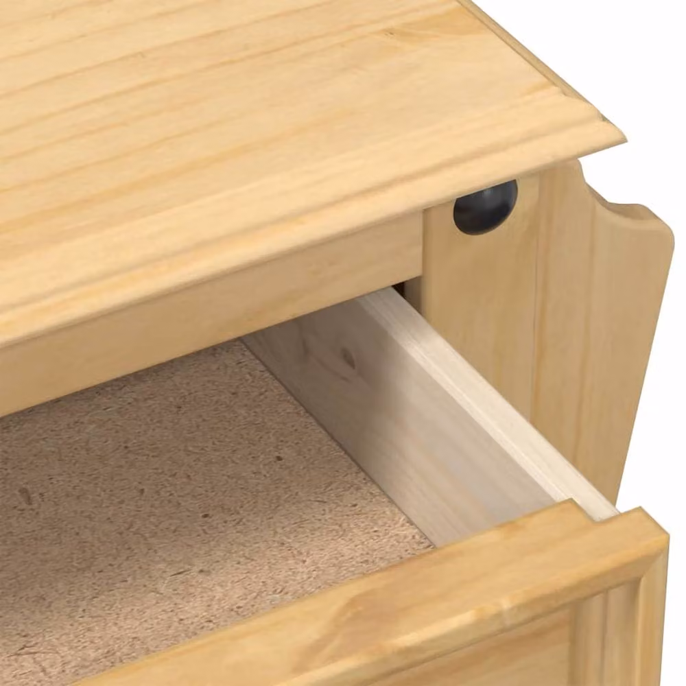 Berkfield Home Corona Bedside Cabinet in Light Brown Solid Pine Wood, W/D/H: 45 x 35 x 47.5 cm – 3