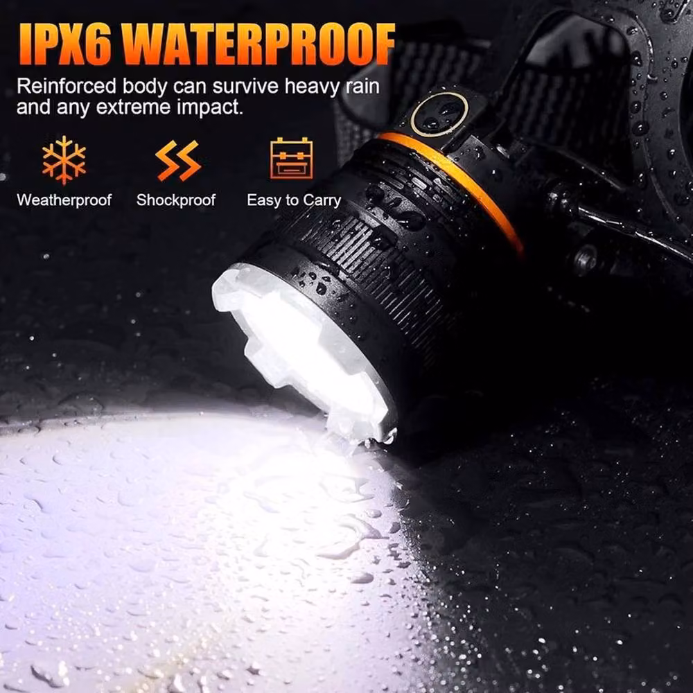 FLAVORA USB Rechargeable Waterproof LED Headlamp in Black – 2