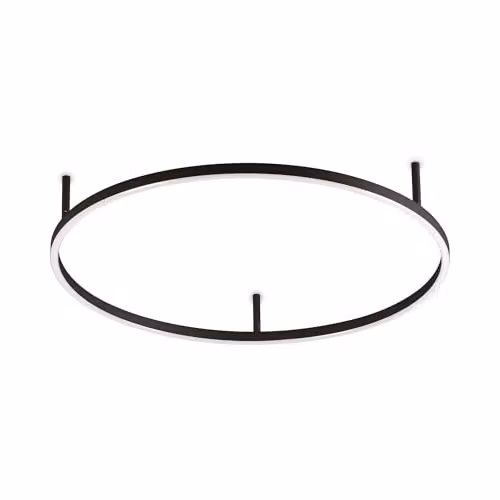 Netlighting Oracle Ring Integrated LED Semi Flush Ceiling Light, Black, 70cm, 3000K Warm White