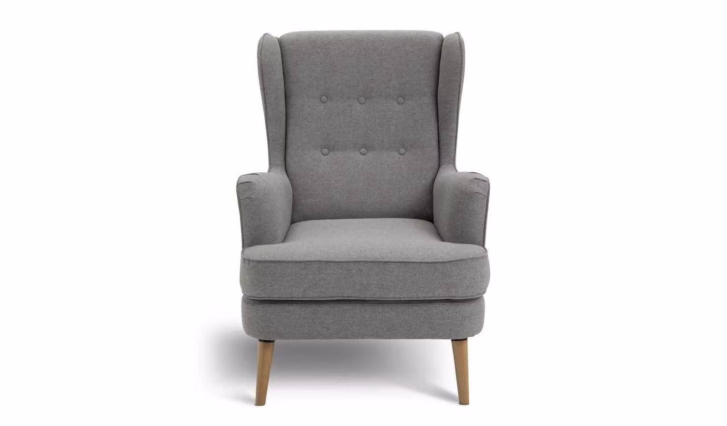 Callie Grey Fabric Wingback Lounge Chair by Cheap Furniture Warehouse, H 96.0 x W 73.0 x D 107.0 cm