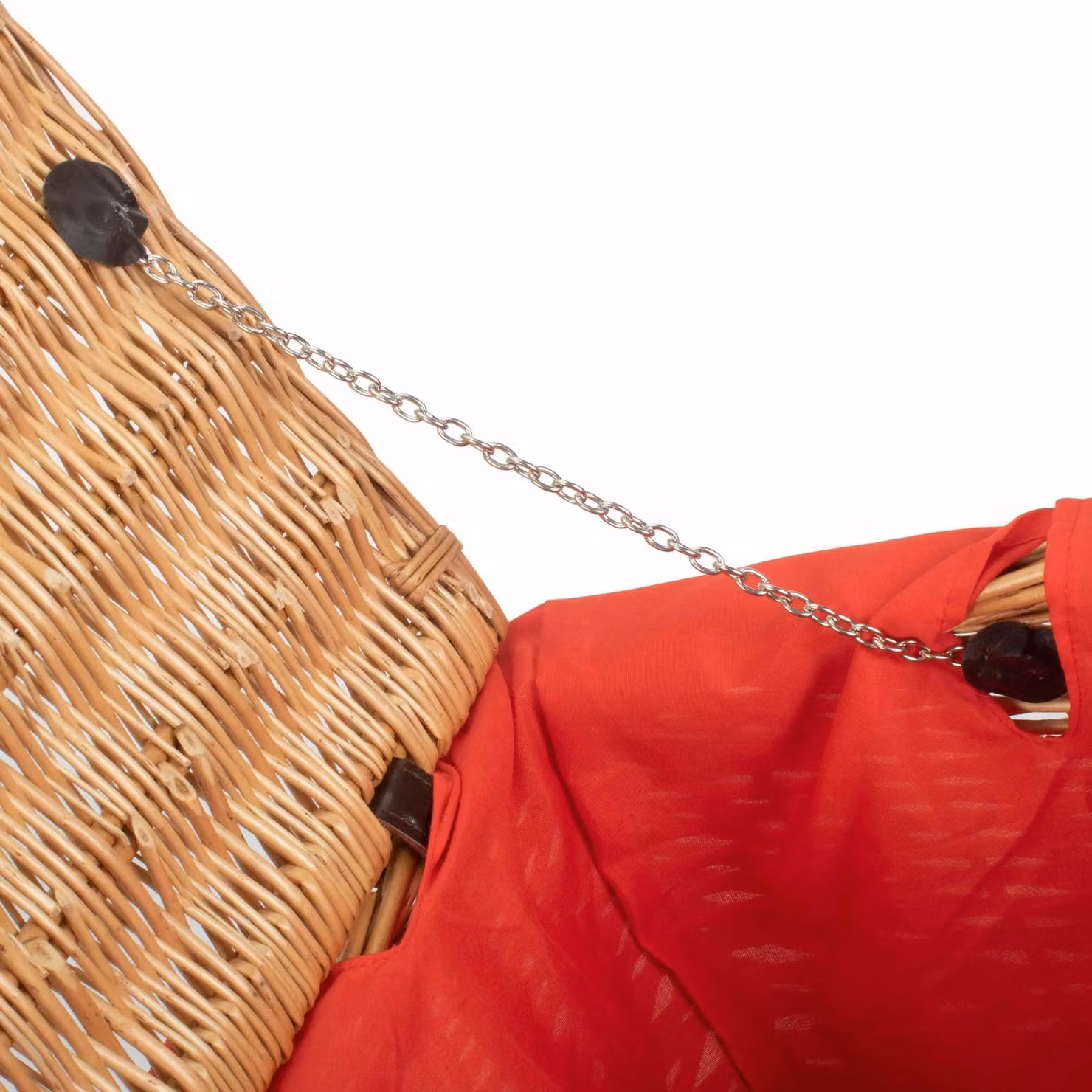 Red Wicker Picnic Basket Hamper with Cotton Lining – 4