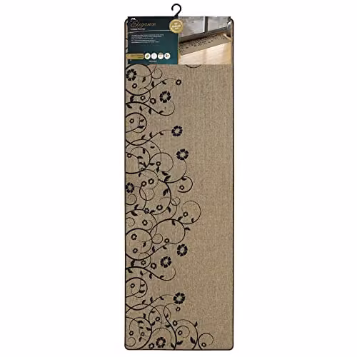 JVL Elegance Floral Runner Mat in Beige and Brown, W/D/H: 50 x 150 cm – 1