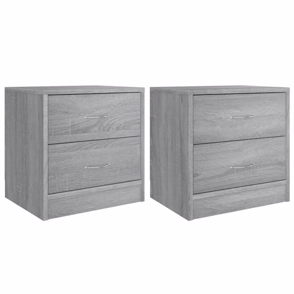 Berkfield Home Set of 2 Grey Sonoma Bedside Cabinets in Engineered Wood W/D/H: 40 x 30 x 40 cm – 2