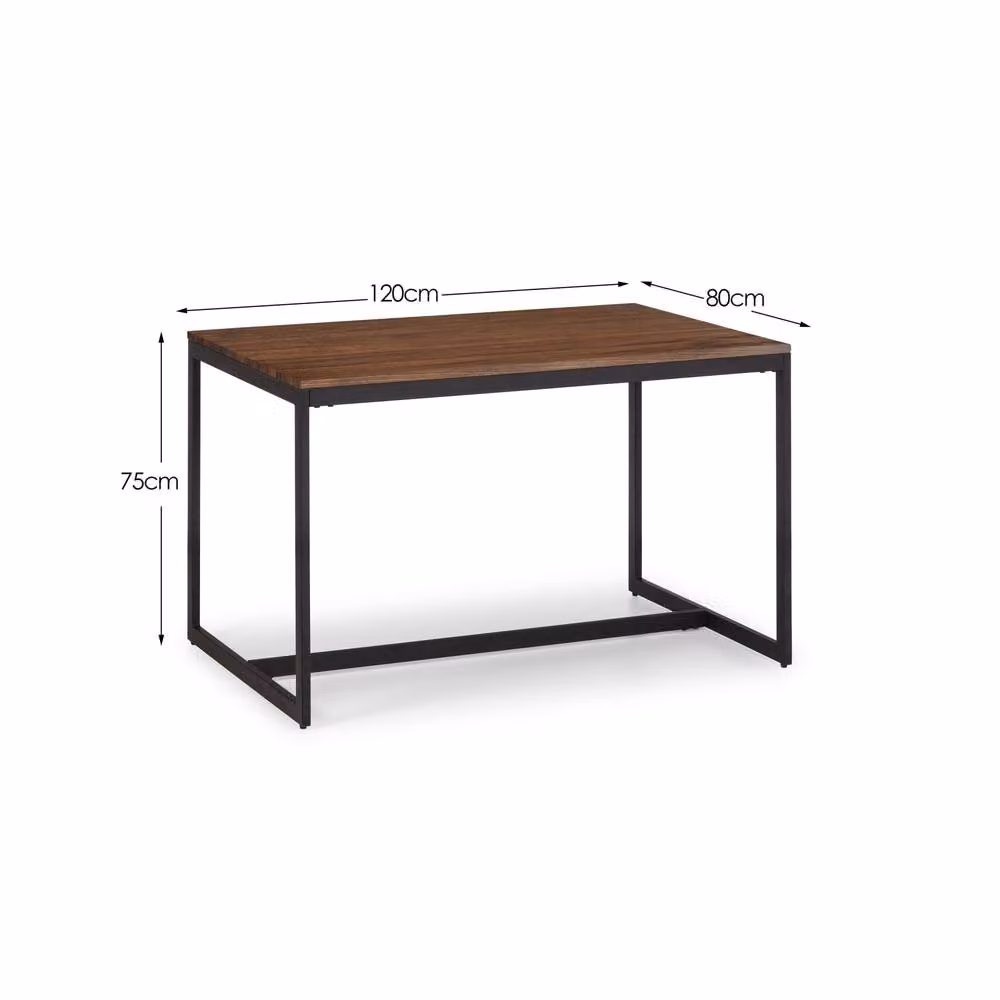 Cheshire Rivoli Modern Rectangular Dining Table in Walnut and Metal, Width: 120 cm – 2