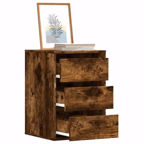 vidaXL Corner Chest of Drawers in Smoked Oak Brown, W/D/H: 40 x 41 x 58 cm – 2