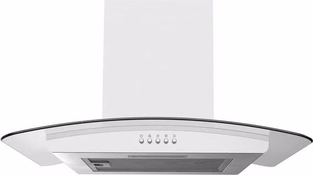 Statesman CGH60GS Curved Glass Chimney Cooker Hood in Silver, 60 cm, Stainless Steel and Glass with LED Light and Aluminium Mesh Filter