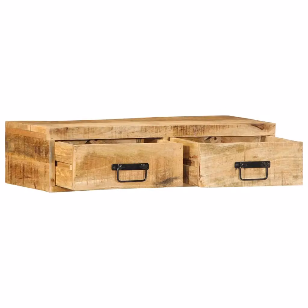 Berkfield Home Wall-mounted TV Cabinet in Brown Solid Mango Wood, W/D/H: 80 x 30 x 19 cm – 2