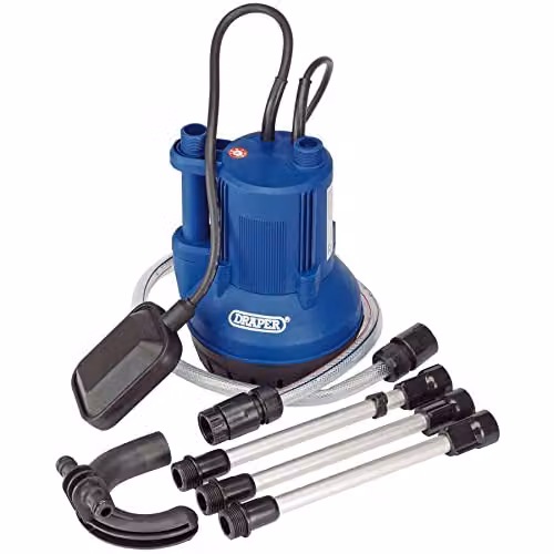 Draper 36327 Submersible Clean Water Butt Pump with Float Switch, 350W, 40L/min, Blue – 2