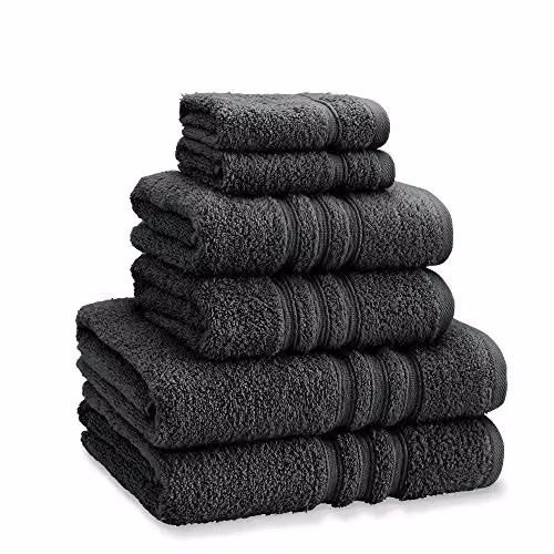 Catherine Lansfield Fluffy Cotton Zero Twist Hand Towel in Anthracite Grey, W: 50 cm x H: 85 cm – 3