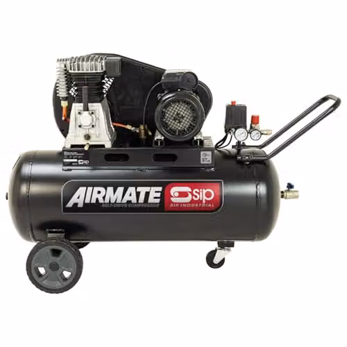 SIP Airmate Belt Drive Air Compressor, 100L, 2.2kW, Black – 1
