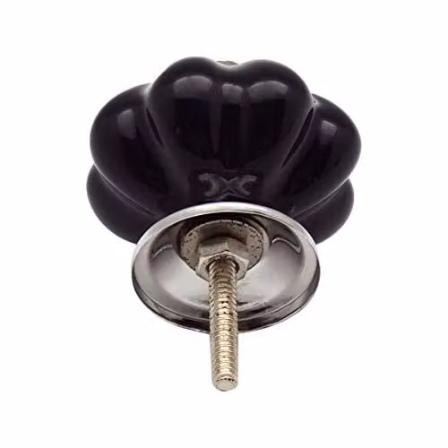 Nicola Spring Polished Black Ceramic Cabinet Knobs, Pack of 6 – 2