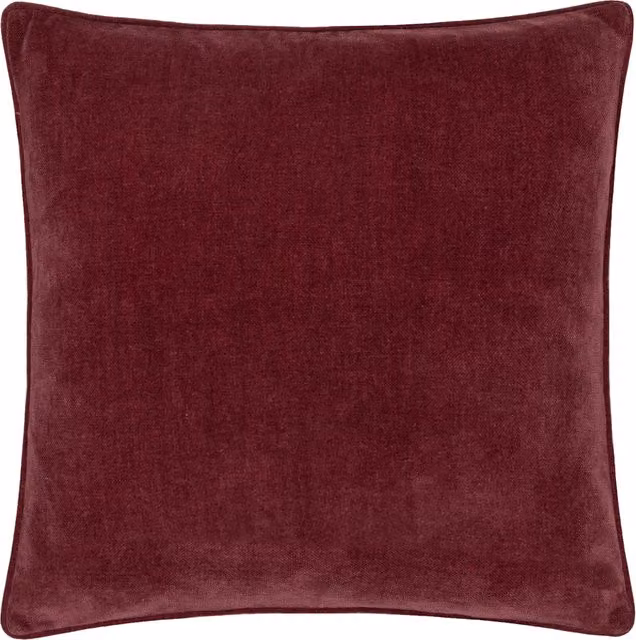 Make It A Home Heavy Chenille Piped Square Cushion in Red Polyester