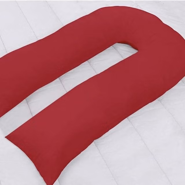 R&G Red U-Shaped Pillow in Cotton and Polyester