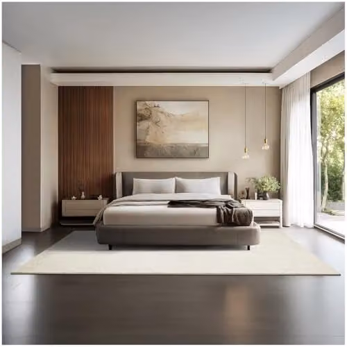 tectake Zonelle Fluffy Rug in Beige, Allergy-Friendly, Washable and Non-Slip, W: 200 cm, D: 290 cm – 1