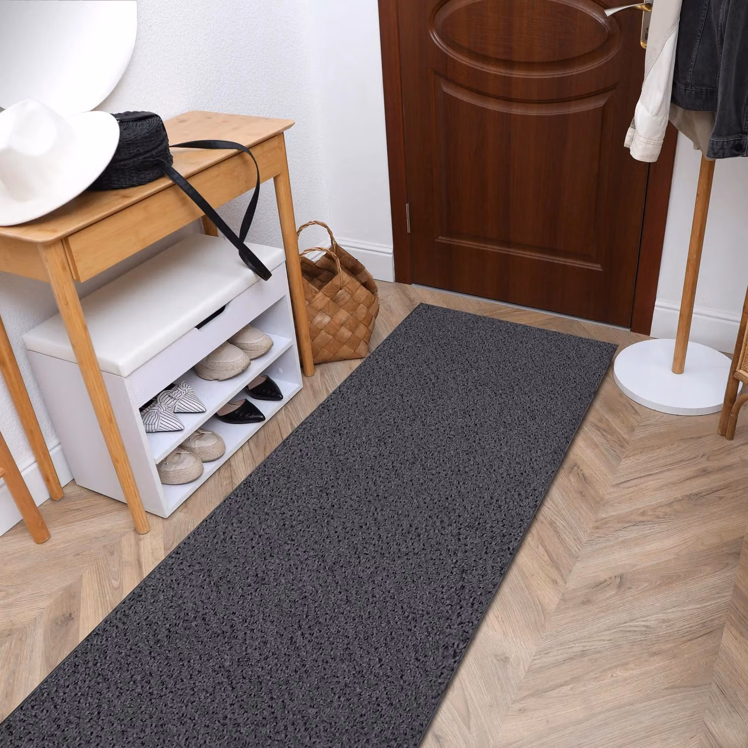 RugsX Traffic Dark Runner in Grey, W: 100 cm, L: 370 cm – 3