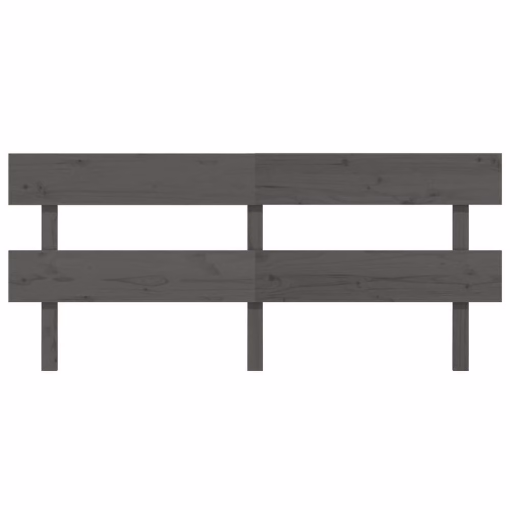 Berkfield Home Grey Rustic Solid Pine Wood Bed Headboard W: 204 cm, D: 3 cm, H: 81 cm – 2