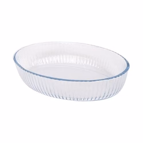 Argon Tableware Optical Oval Glass Casserole Dish, Transparent, W: 26 cm, D: 17 cm, H: 6 cm – 1