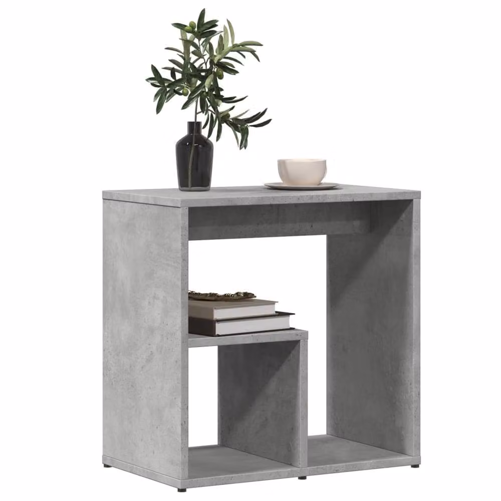 Berkfield Home Set of 2 Side Tables in Concrete Grey, Engineered Wood, W/D/H: 50 x 30 x 50 cm – 3