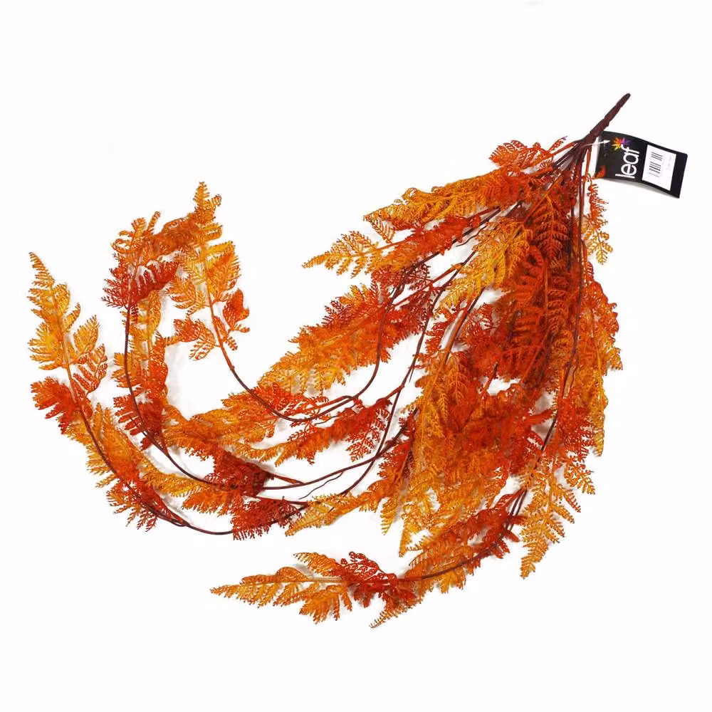 Botanik Artificial Hanging Maidenhair Fern Plant in Autumn Orange, 6 x 100 cm – 5