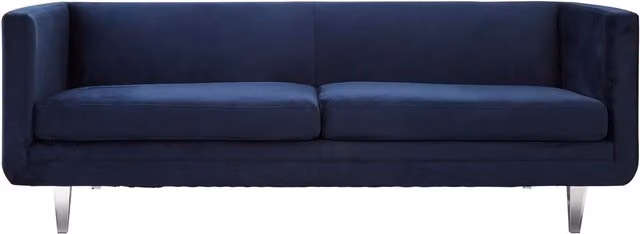 Orsina Blue Velvet 3 Seater Upholstered Sofa