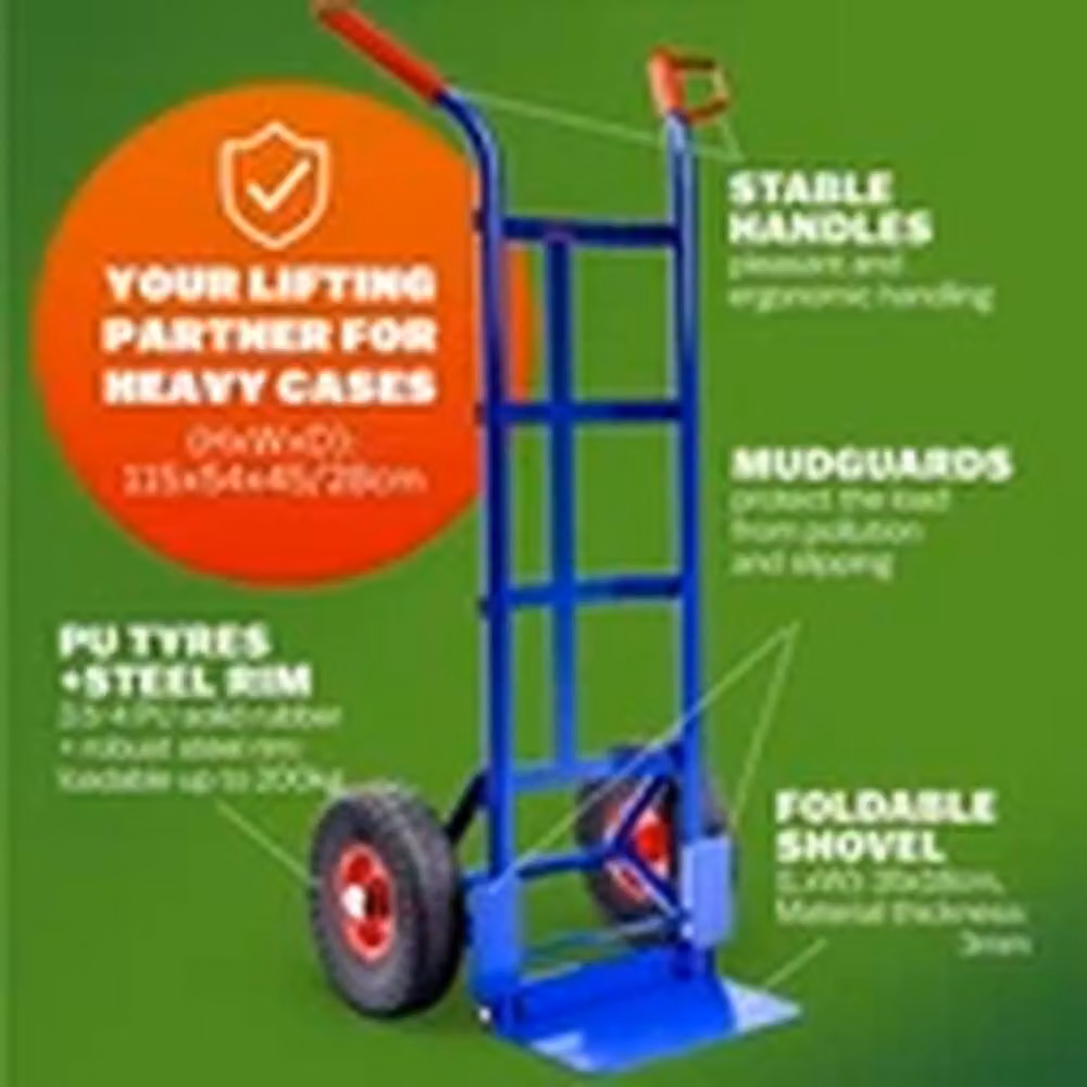 Hinsinc Heavy Duty Folding Sack Truck with Pneumatic Tyres in Blue – 2