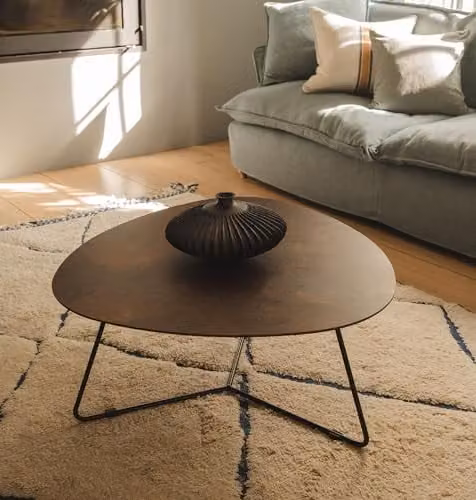 Statement Furniture Bergen Oval Coffee Table in Bronze and Black, W86 x D75 x H37 cm – 1